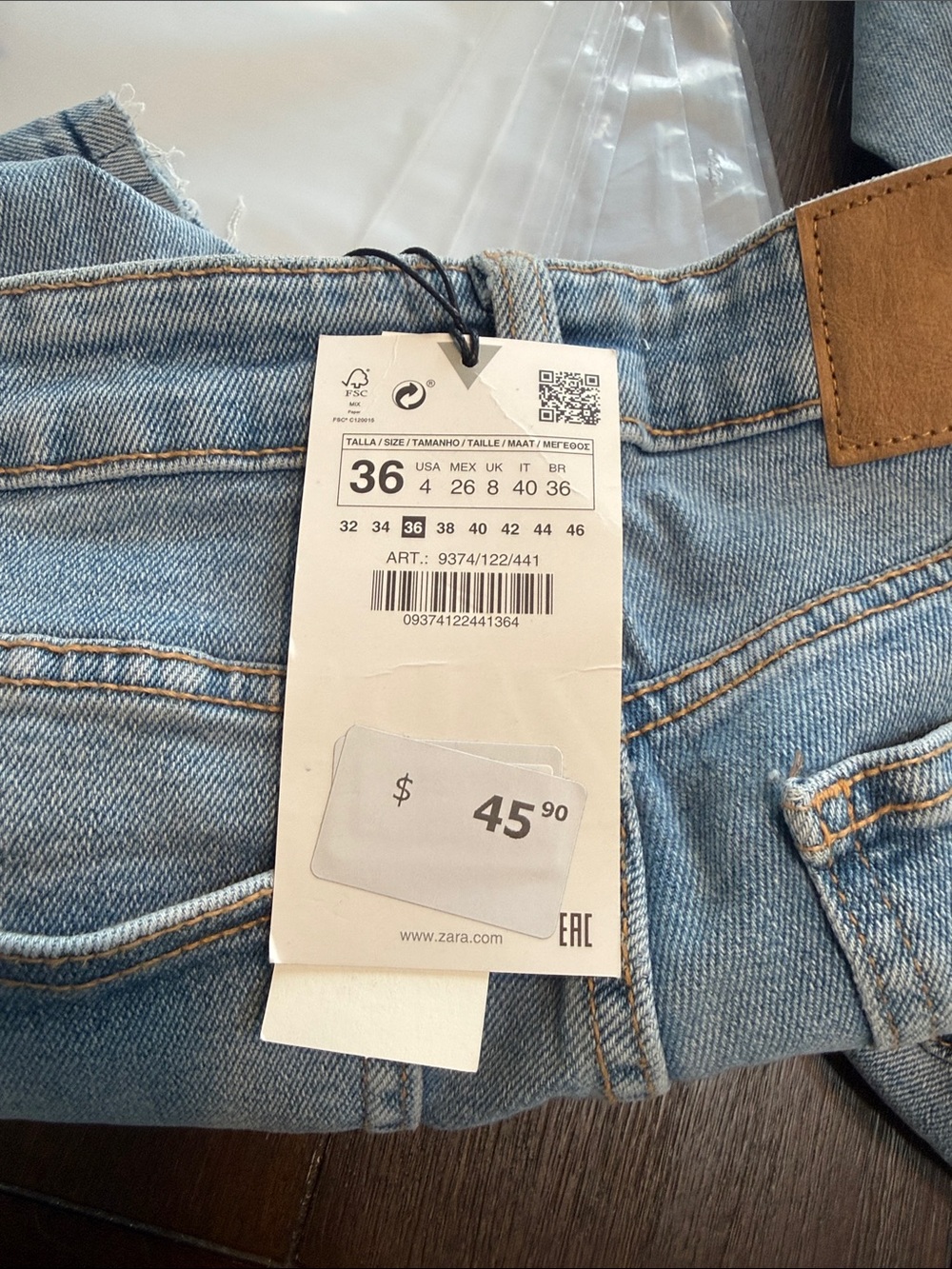 Zara Light Wash Skinny Jeans Size 4 Stretch Denim Mid Rise - Picture 2 of 6